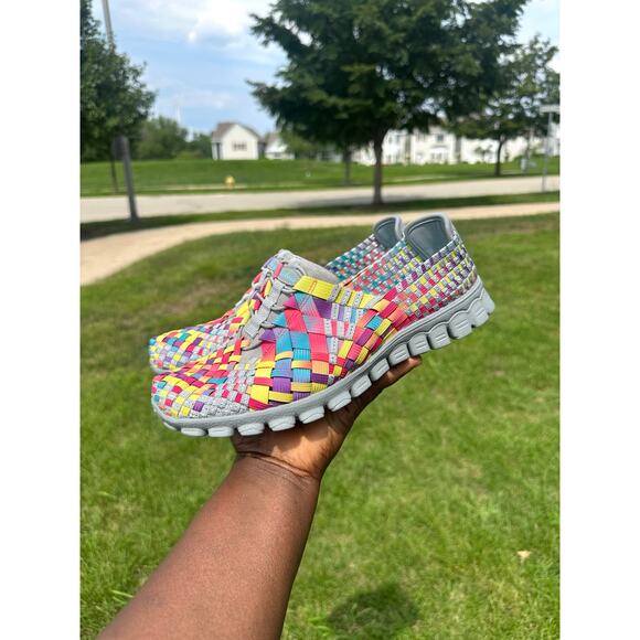 Skechers Women’s EZ Flex 2 Tah-Dah Casual Woven Sneakers Size 9.5 - Picture 9 of 11